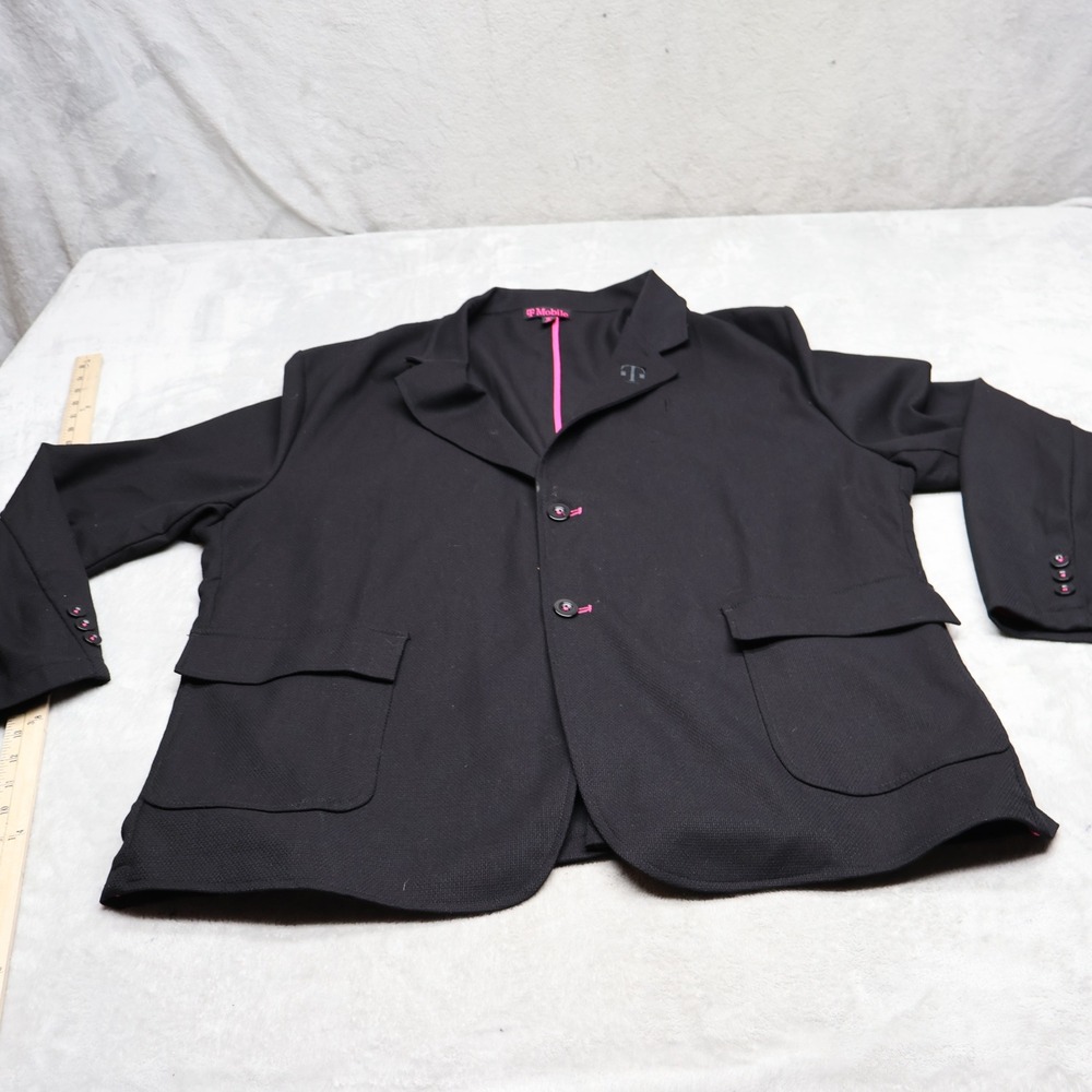 T-Mobile Blazer Mens XL Black 2 Button Sport Coat Corporate Uniform Casual